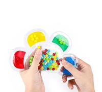 Rompecabezas antiestrés a juego con cuentas de flores, juguete de aprendizaje colorido, coordinación ojo-mano, combinación de colores educativos, clasificación, conteo