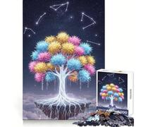 Rompecabezas Árbol Celestial con Constelaciones,1000 Piezas,para Adolescentes,para concentrarse,aliviar el estrés,Divertido,Ajuste Perfecto,Regalo conmovedor (38x52cm)