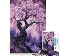 Rompecabezas Árbol de Flor de Sakura Místico para Adultos 1000 Piezas Juguete Intelectual Diversión Pacífica Corte Preciso Lista de Deseos de Santa Claus (38x52cm)