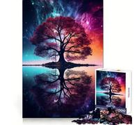 Rompecabezas Árbol de la Vida Galaxia Cósmica de 1000 Piezas para Adolescentes Desarrolla la lógica y la Capacidad de relajación Bordes definidos Regalo navideño Acogedor (50x75cm)