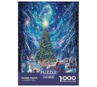 Rompecabezas Árbol de Navidad Arteístico Puzzles De Madera Juego Educativo Y Estimulante Rompecabezas De Artee Festivo Regalo Para Niños Puzzle 1000 Piezas Puzzles Para Adultos Y Niños 38x26cm/1000pcs