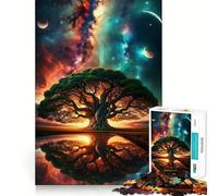 Rompecabezas Árbol del Espacio Antiguo,1000 Piezas,Juego de Memoria Cerebral, Corte láser,Actividad Absorbente para Noches tranquilas (50x75cm)