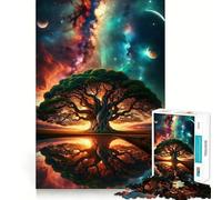 Rompecabezas Árbol del Espacio Antiguo de 1000 Piezas Diversión para ejercitar la Mente Piezas sin Rebabas y de Corte Limpio Actividad Absorbente para Noches tranquilas (38x26cm)