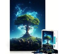 Rompecabezas Árbol del Universo de 1000 Piezas Diversión para ejercitar la Memoria Bordes Lisos Encaje Forma Divertida de llenar Las Horas Libres (38x26cm)