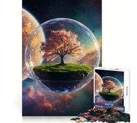 Rompecabezas Árbol en Burbuja en el Espacio para Adolescentes, 1000 Piezas, Entrenamiento Mental, relajación, Tiempo Libre, Corte láser, Regalo Memorable (38x26cm)