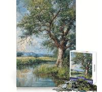 Rompecabezas Árbol Junto al río de 1000 Piezas para Adolescentes Ejercicios de lógica Fácil de Usar Bordes limpios Regalo significativo (38x26cm)