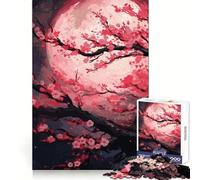 Rompecabezas Árbol Lunar Sakura 1000 Piezas para Adultos Fortalece la Memoria Calma Mente Calidad Borde Cálido Sorpresa (50x75cm)