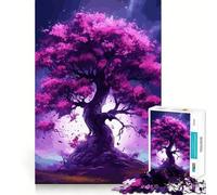Rompecabezas Árbol Lunar Sakura 1000 Piezas para Adultos Fortalece la Memoria Calma Mente Calidad Borde Cálido Sorpresa (50x75cm)