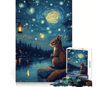 Rompecabezas Ardilla bajo un Cielo Estrellado de 1000 Piezas para Adolescentes Juguete para ejercitar la Mente Diseño Relajante y Acogedor Regalo Original para armar 38x52cm
