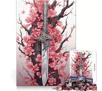 Rompecabezas Arma Flor de Cerezo 1000 Piezas Pensamiento Claro Tiempo de Descanso Bordes Precisos Elegante (50x75cm)