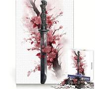 Rompecabezas Arma Flor de Cerezo 1000 Piezas Pensamiento Claro Tiempo de Descanso Bordes Precisos Elegante (38x26cm)