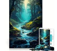 Rompecabezas Arroyo a través del Bosque de 1000 Piezas para Adolescentes Juguete de lógica Clara, fácil de Usar, Corte Perfecto, Regalo de cumpleaños 38x52cm