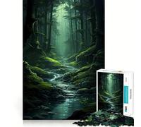 Rompecabezas Arroyo a través del Bosque de 1000 Piezas para Adolescentes Juguete Estimulante de la lógica, Juego Relajante, Arte de Borde Premium, Coleccionable 38x52cm