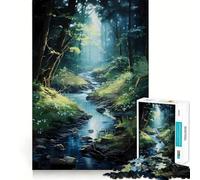 Rompecabezas Arroyo a través del Bosque de 1000 Piezas para Adolescentes Juguete para Pensar y reflexionar Divertido y fácil de Usar 38x52cm