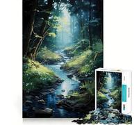 Rompecabezas Arroyo a través del Bosque de 1000 Piezas para Adultos Regalo Ideal para quienes Buscan un Juego de lógica preciso y entretenido Bordes limpios y un Bonito Detalle 50x75cm