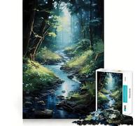 Rompecabezas Arroyo a través del Bosque para Adolescentes, 1000 Piezas, Juguete para ejercitar la Mente, Actividad para el hogar, decoración de Pared con Corte de precisión 38x26cm