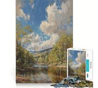 Rompecabezas Arroyo de Montaña para Adolescentes, 1000 Piezas, Fortalece la Memoria, Alivia la Tensión, Bordes Lisos, Sorpresa Navideña (50x75cm)