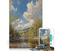Rompecabezas Arroyo de Montaña para Adolescentes, 1000 Piezas, Fortalece la Memoria, Alivia la Tensión, Bordes Lisos, Sorpresa Navideña (38x26cm)