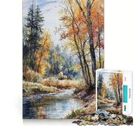 Rompecabezas Arroyo Susurrante de Otoño para Adultos 1000 Piezas Juego para estimular la Mente tamaño Uniforme Piezas precisas Ideal para Viajar ejercitar la Mente (50x75cm)