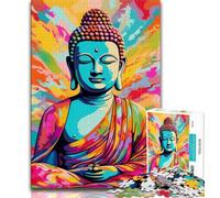 Rompecabezas Art Buddha de 1000 Piezas para Adultos y Adolescentes Un desafío difícil y antiestrés Regalo Ideal para Toda la Familia 38x26cm