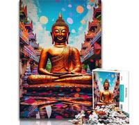 Rompecabezas Art Buddha para Adolescentes, un Juego desafiante y Familiar con Piezas aleatorias Que encajan Perfectamente 38x26cm