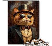 Rompecabezas Art Cat de 1000 Piezas para Adolescentes Juguete de Entretenimiento Familiar, Toda la Familia (50x75cm)