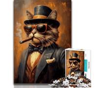 Rompecabezas Art Cat de 1000 Piezas para Adultos, Regalo, Juego Familiar para aliviar el estrés, desafío difícil, Grandes Regalos y Juguetes, 38x26cm
