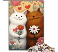 Rompecabezas Art Cat de 1000 Piezas para Adultos y Adolescentes Ayuda a ejercitar el Cerebro Juguete adictivo para Cultivar la Paciencia Decoración (50x75cm)