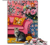 Rompecabezas Art Cat de 1000 Piezas para Adultos y Adolescentes, Juego Educativo, decoración del hogar y Regalo para Toda la Familia (50x75cm)