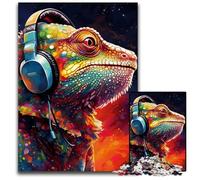 Rompecabezas Art Chameleon de 1000 Piezas para Adultos. Rompecabezas para Adultos, Actividad Familiar, decoración del hogar, Regalo navideño, 26x38cm/10,23x14,96 Pulgadas.