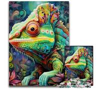 Rompecabezas Art Chameleon de 1000 Piezas para Adultos. Rompecabezas para Adultos, Actividad Familiar, decoración del hogar, Regalo navideño, 26x38cm/10,23x14,96 Pulgadas.