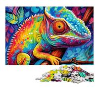 Rompecabezas Art Chameleon de 1000 Piezas, Rompecabezas difícil para Adultos y Adolescentes, Noche de Juegos en Familia, Idea de Regalo para estimular el Cerebro, 26x38cm/10,23x14,96 Pulgadas