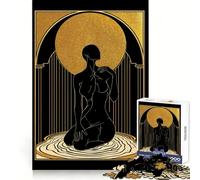 Rompecabezas Art Déco El Peso del Oro con Figura Dorada para Adultos, 1000 Piezas Piensa con Inteligencia Juguete para el hogar Disfruta de un Corte preciso Decoración de Pared 38x26cm