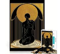 Rompecabezas Art Déco El Peso del Oro con Figura Dorada para Adultos, 1000 Piezas Piensa con Inteligencia Juguete para el hogar Disfruta de un Corte preciso Decoración de Pared 38x26cm