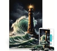 Rompecabezas Art Déco Faro Oxidado de 1000 Piezas para Adolescentes Juguete de razonamiento y Habilidad Divertido y Relajante Corte preciso Regalo Ideal (38x52cm)
