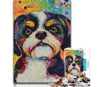 Rompecabezas Art Dog de 1000 Piezas: ejercita tu Cerebro, Juguetes adictivos para Cultivar la Paciencia, Juego de desafío único 38x26cm