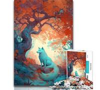 Rompecabezas Art Fox Under The Tree de 1000 Piezas para Adultos, Toda la Familia, Apto para 14 50x75cm