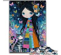 Rompecabezas Art Girl de 1000 Piezas para Adultos y Adolescentes Un Juego desafiante y Familiar Que Permite interactuar Entre Padres e Hijos (26x38cm)