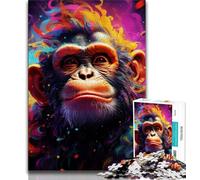 Rompecabezas Art Monkey de 1000 Piezas para Adolescentes Difícil de completar, Pero Divertido y Divertido Regalo de cumpleaños, Arte Mural, 50x75cm