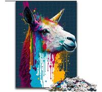 Rompecabezas Art Neon Alpaca de 1000 Piezas para Adultos y Adolescentes Un Juego desafiante y Familiar Que Permite interactuar Entre Padres e Hijos (50x75cm)