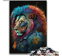 Rompecabezas Art Neon Lion de 2000 Piezas para Adultos, a Partir de 14 años Decoración de Pared cumpleaños y Navidad (70x100cm)