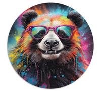 Rompecabezas Art Panda de 1000 Piezas para Adultos Rompecabezas Redondos de 1000 Piezas para Adultos Ideal para Parejas, Navidad, Año Nuevo y San Valentín (67,5x67,5cm)