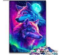 Rompecabezas Art Wolf de 1000 Piezas para Adolescentes, Juego Familiar antiestrés, desafío difícil, Gran Regalo y Juguete (tamaño 50x75cm)
