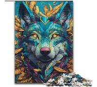 Rompecabezas Art Wolf para Adultos de 1000 Piezas, Juguete Educativo antiestrés, Toda la Familia (26x38cm)