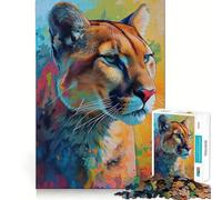 Rompecabezas articulado Puma para Adultos, 1000 Piezas Juguete Inteligente para el hogar Disfrute de un Corte preciso Decoración de Pared 38x52cm