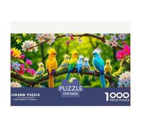 Rompecabezas Artístico 1000 Piezas Cacatúas sobre una Rama en Flor - Brain Teaser Creativo, Relax Y Concentración, Regalo Caja Elegante con Póster, Animales, 38x26cm/1000pcs