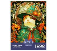 Rompecabezas Artístico 1000 Piezas Gato Bonito - Brain Teaser Creativo, Relax Y Concentración, Regalo Caja Elegante con Póster, Mascotas adorables, 70x50cm/1000pcs