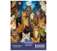 Rompecabezas Artístico 1000 Piezas Muchos Gatos - Brain Teaser Creativo, Relax Y Concentración, Regalo Caja Elegante con Póster, 70x50cm/1000pcs