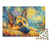 Rompecabezas Artístico 1000 Piezas Pastor alemán - Brain Teaser Creativo, Relax Y Concentración, Regalo Caja Elegante con Póster, 70x50cm/1000pcs