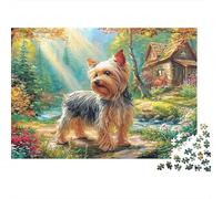 Rompecabezas Artístico 1000 Piezas Yorkshire Terrier - Brain Teaser Creativo, Relax Y Concentración, Regalo Caja Elegante con Póster, 70x50cm/1000pcs